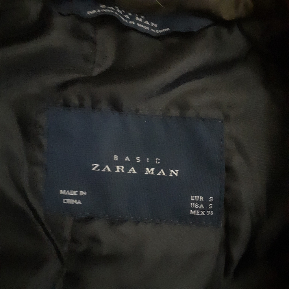 Zara Man Basic Jacket Coat Size S Asymmetrical Br… - image 2